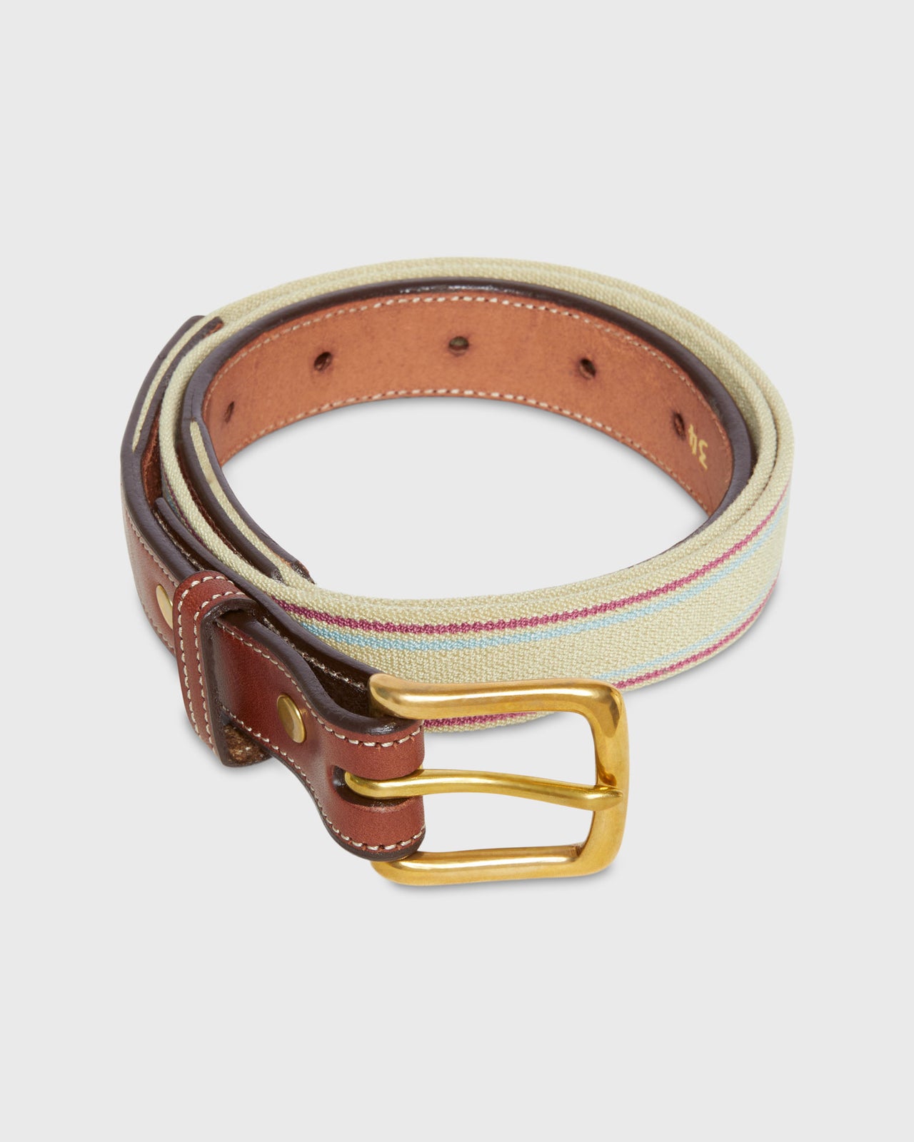 1" Elastic Belt in Khaki/Berry/Sky