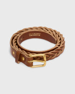 Load image into Gallery viewer, Five Plait Braided Belt in Medium Brown Leather
