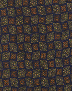 Load image into Gallery viewer, Silk Print Tie in Navy/Green/Gold Foulard
