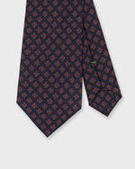 Load image into Gallery viewer, Silk Print Tie in Navy/Copper/Blue Foulard
