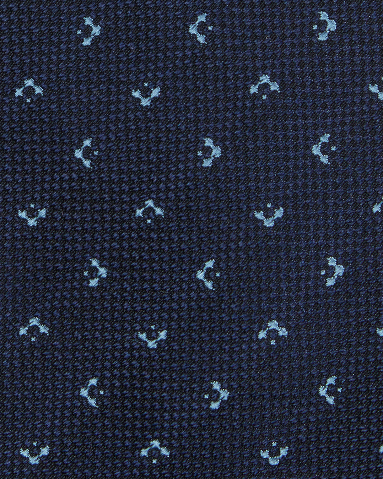Silk/Cotton Jacquard Tie in Navy/Sky Broken Foulard