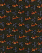 Load image into Gallery viewer, Wool Print Tie in Hunter/Blue Hare
