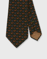 Load image into Gallery viewer, Wool Print Tie in Hunter/Blue Hare
