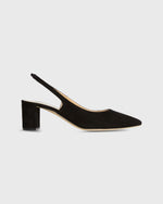 Load image into Gallery viewer, Block Heel Slingback in Black Suede
