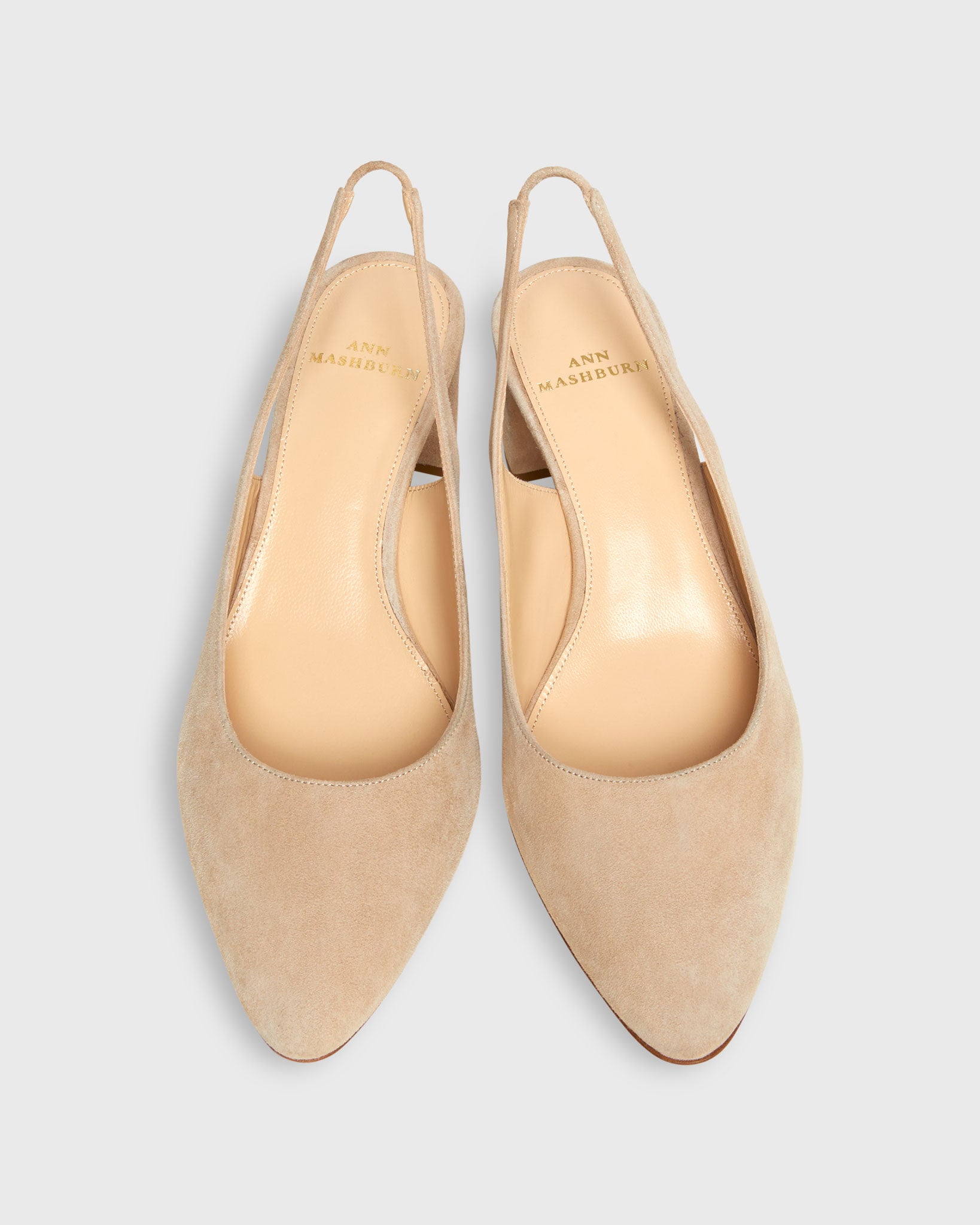 Block Heel Slingback in Camel Suede