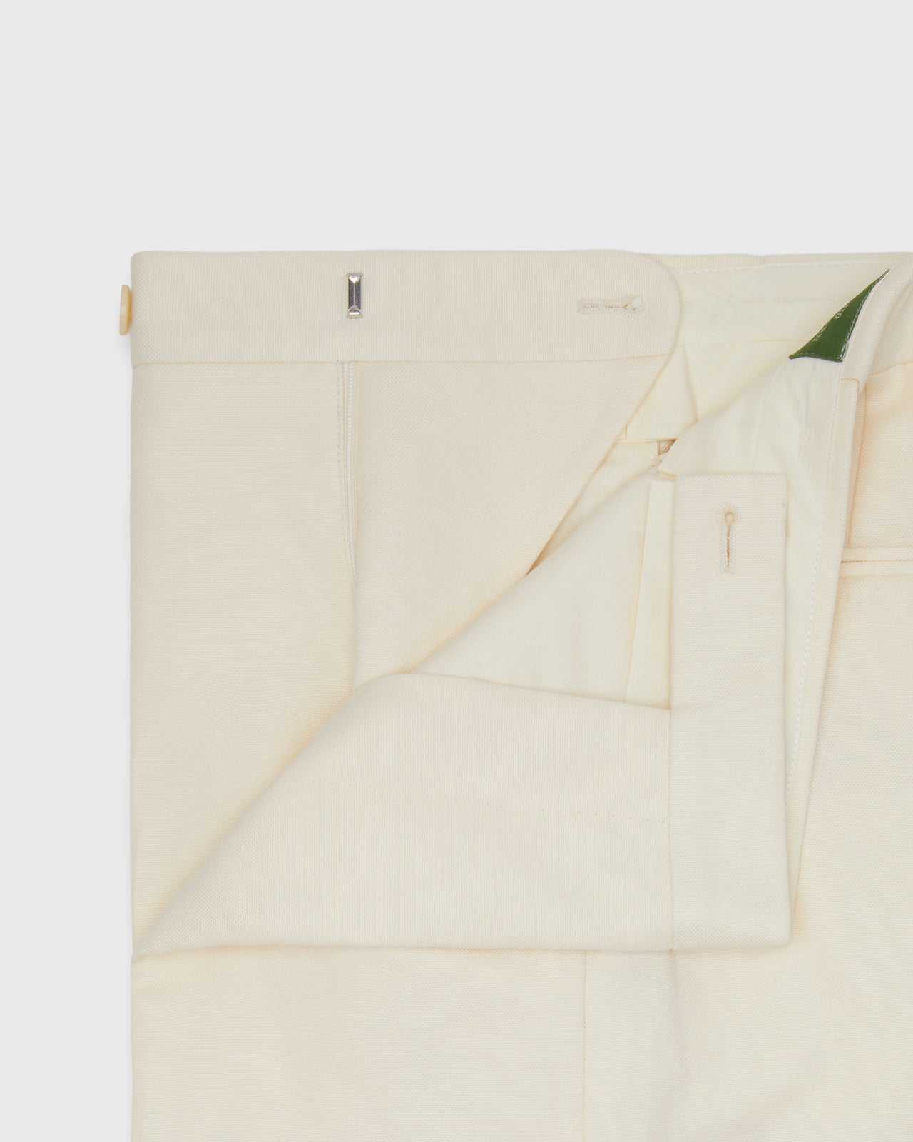 Side-Tab Dress Trouser in Ivory Canvas