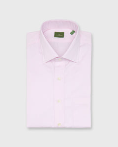 Spread Collar Dress Shirt in Pink Small Bengal Stripe Poplin