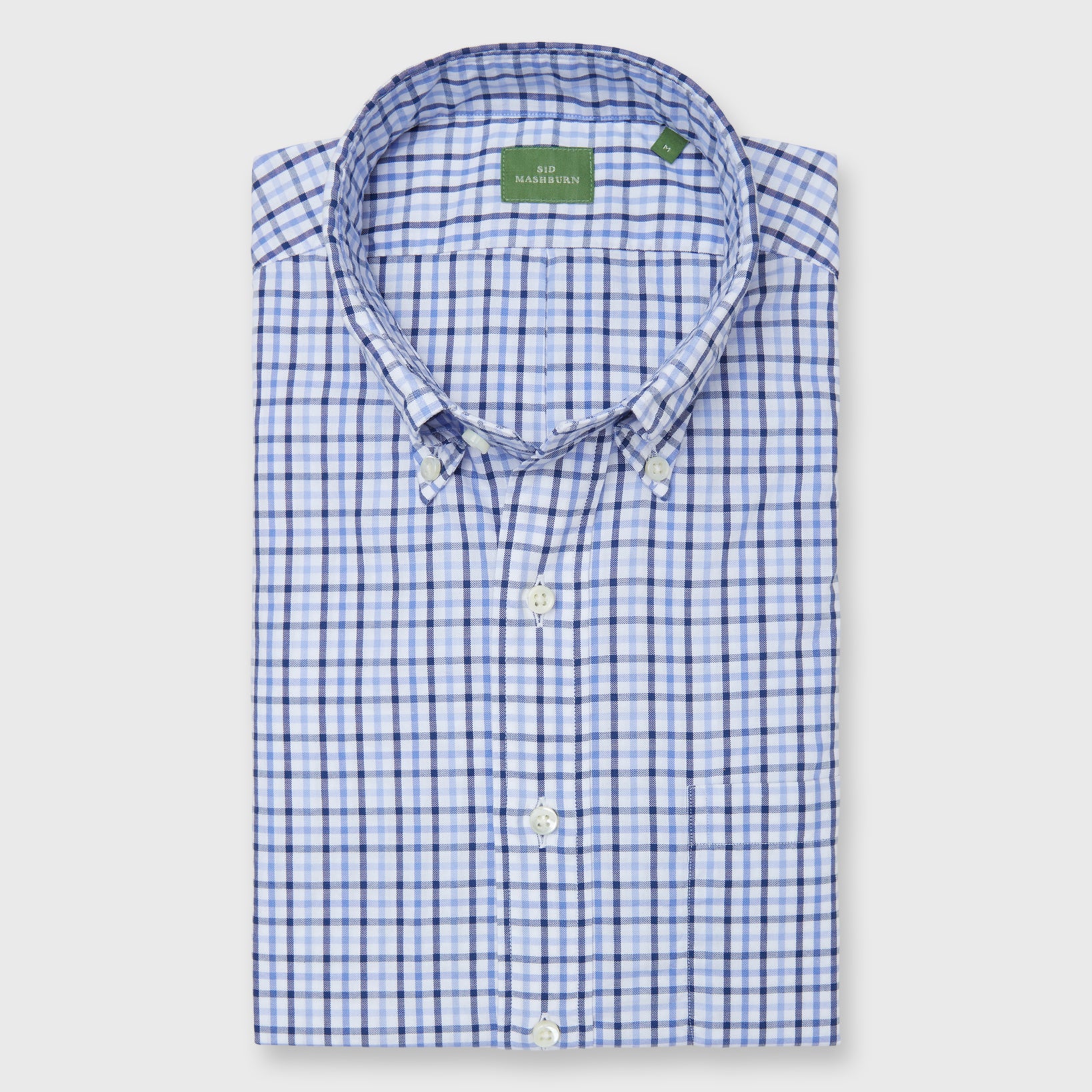 Made-to-Measure Shirt in Blue/Navy Tattersall Oxford