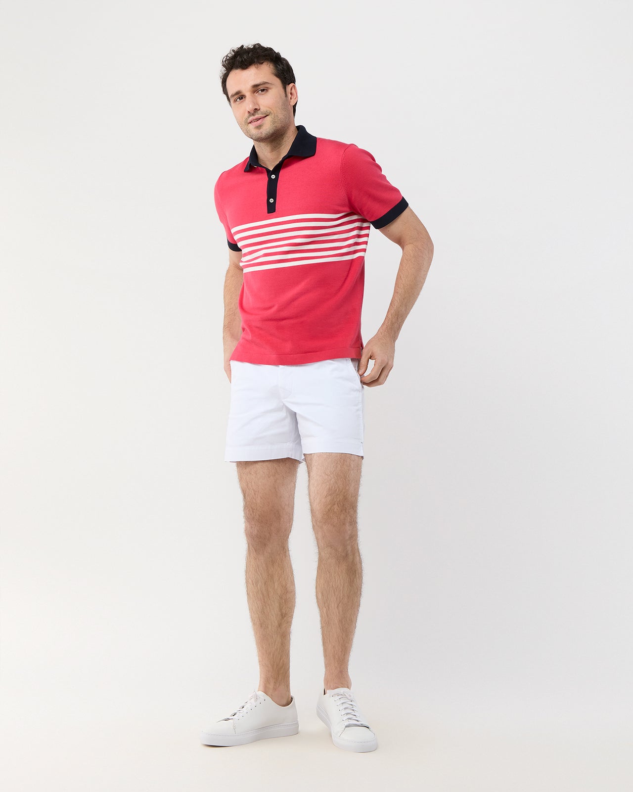 Tennis Short in White/White AP Twill