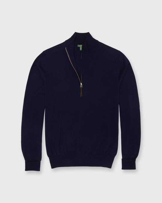 Half-Zip Sweater in Navy Escorial Wool