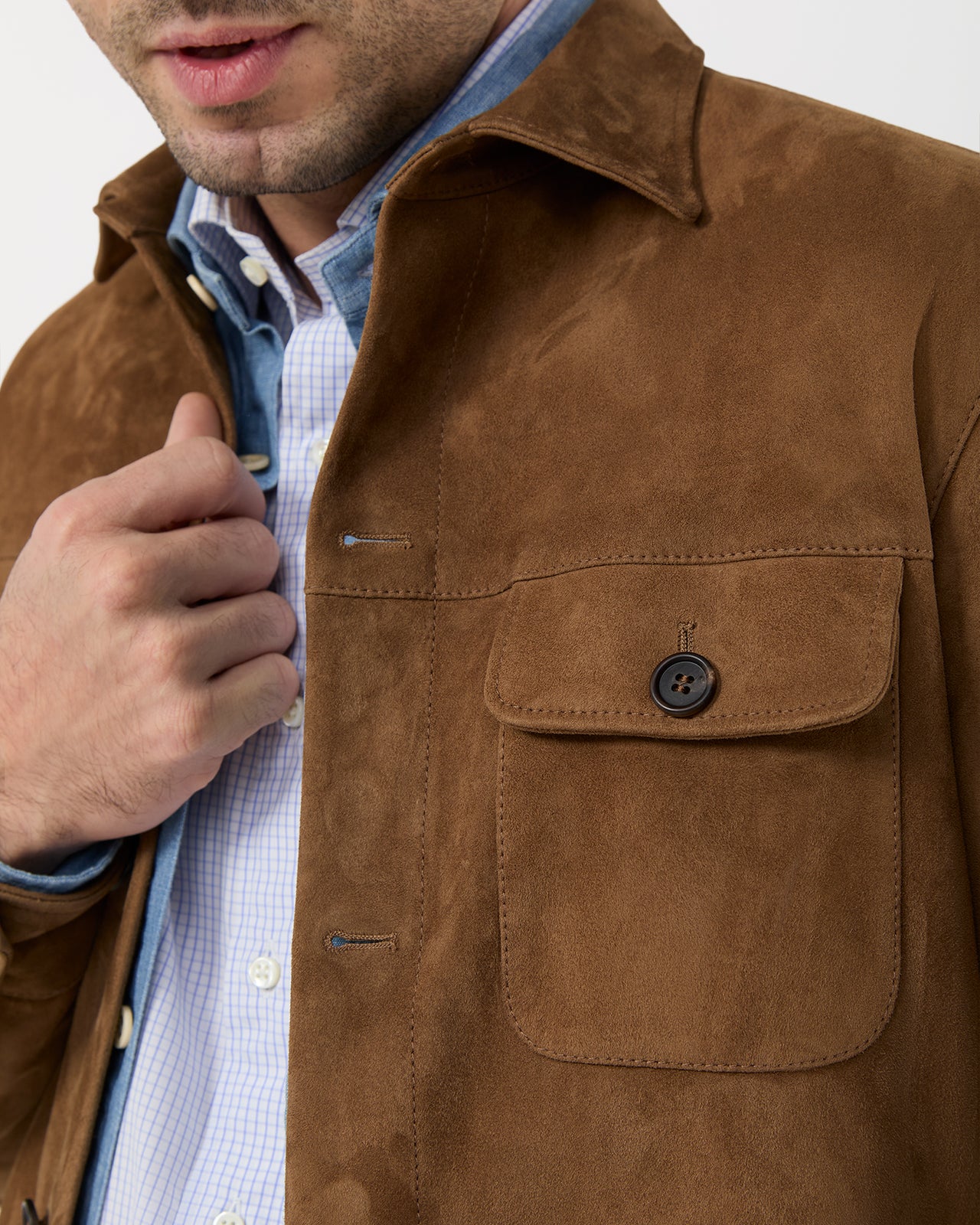 Work Jacket in Tobacco Suede