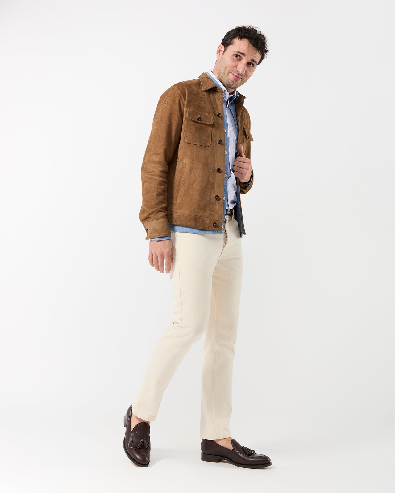 Work Jacket in Tobacco Suede