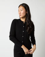 Load image into Gallery viewer, Rosie Cardigan in Black Cotton/Silk Yarn
