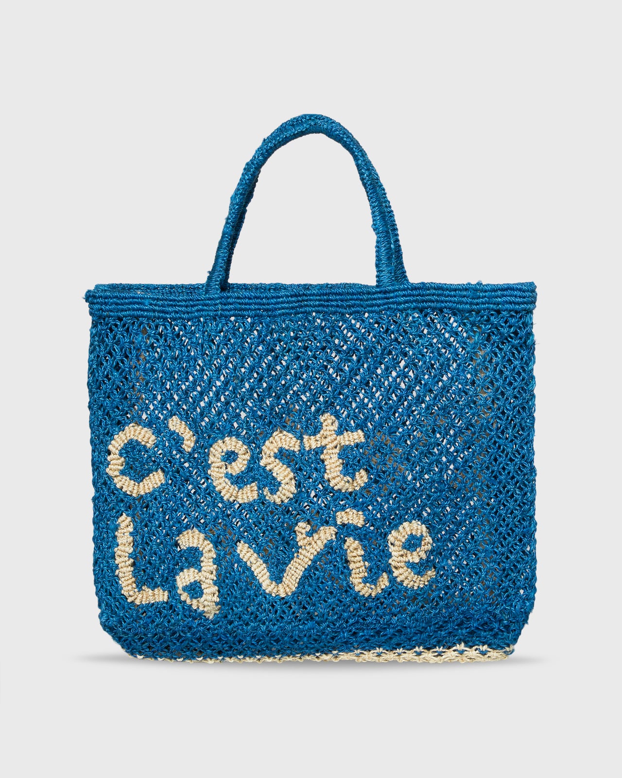 Small C'est La Vie Tote in Cobalt