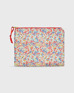 Load image into Gallery viewer, Soft Small Zip Pouch in Red Multi Wiltshire Liberty Fabric
