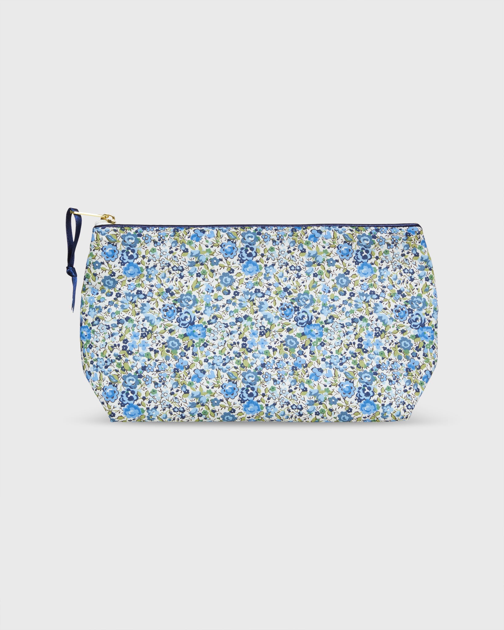 Soft Small Cosmetic Bag in Blue/Green Emma & Georgina Liberty Fabric