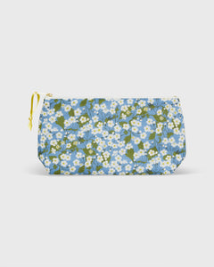 Soft Small Cosmetic Bag in Blue/Ivory Mitsi Liberty Fabric