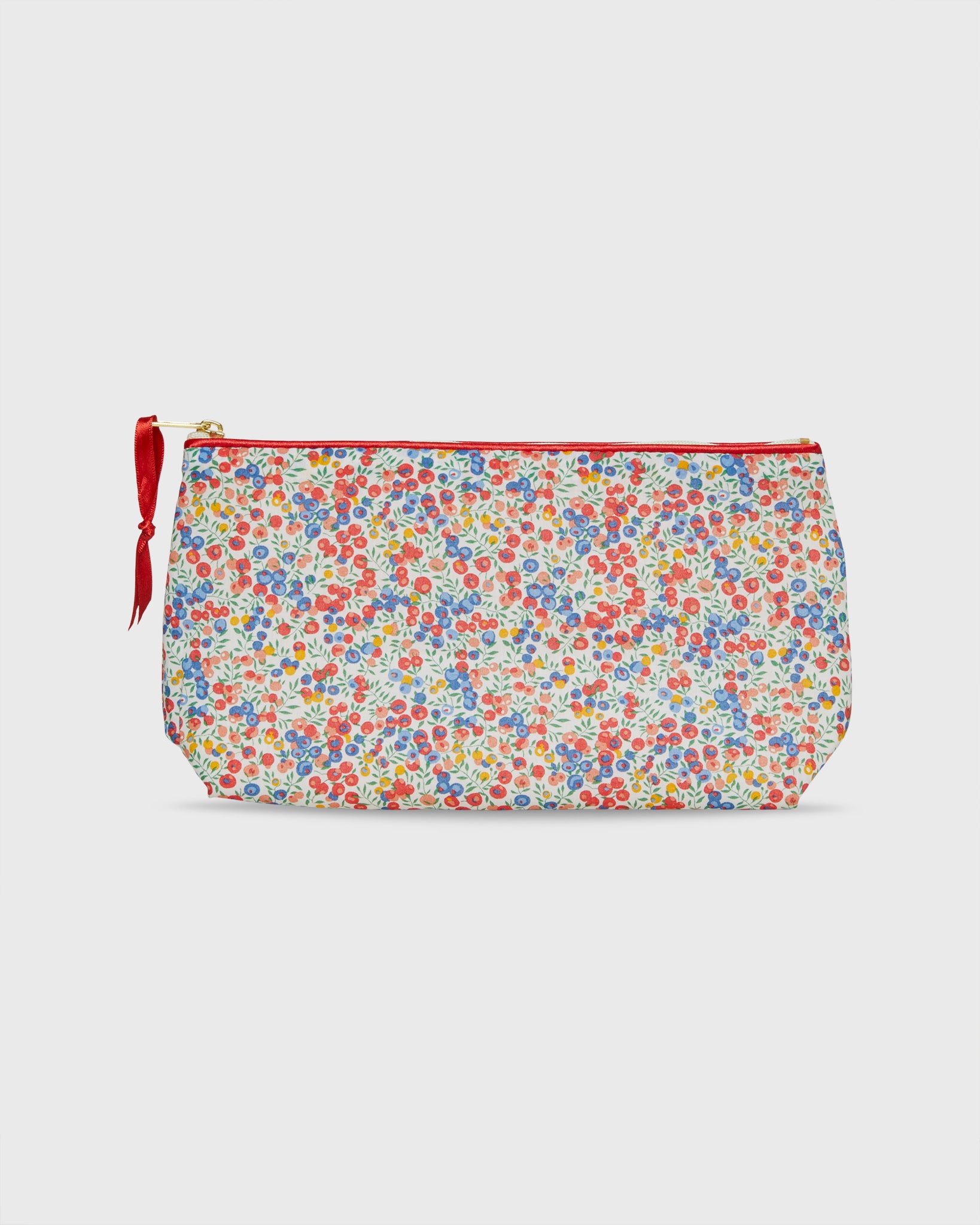 Soft Small Cosmetic Bag in Red Multi Wiltshire Liberty Fabric