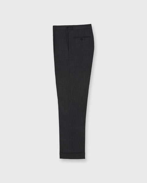 Pleated Dress Trouser in Charcoal High-Twist | Shop Sid Mashburn