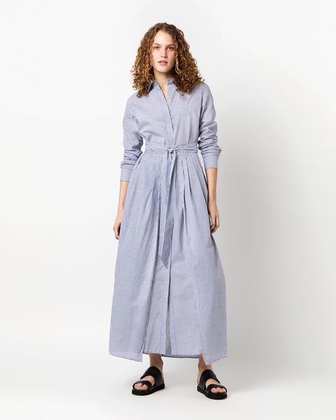 Ingrid Dress Navy/White Bengal Stripe Cotton Lawn Ingrid Dress Navy/White Bengal Stripe Cotton Lawn