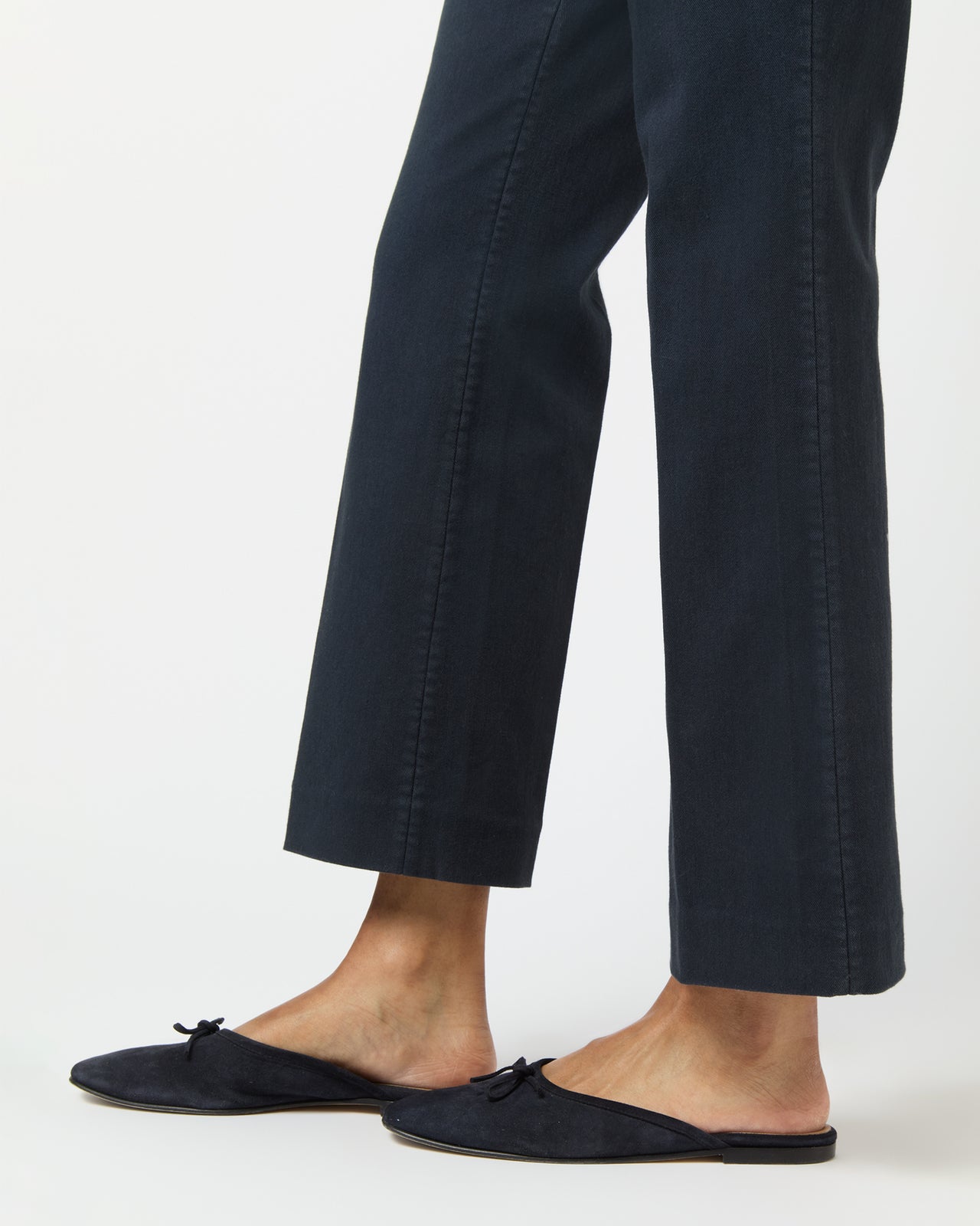 Fayette Flare Cropped Pant in Navy Stretch Twill