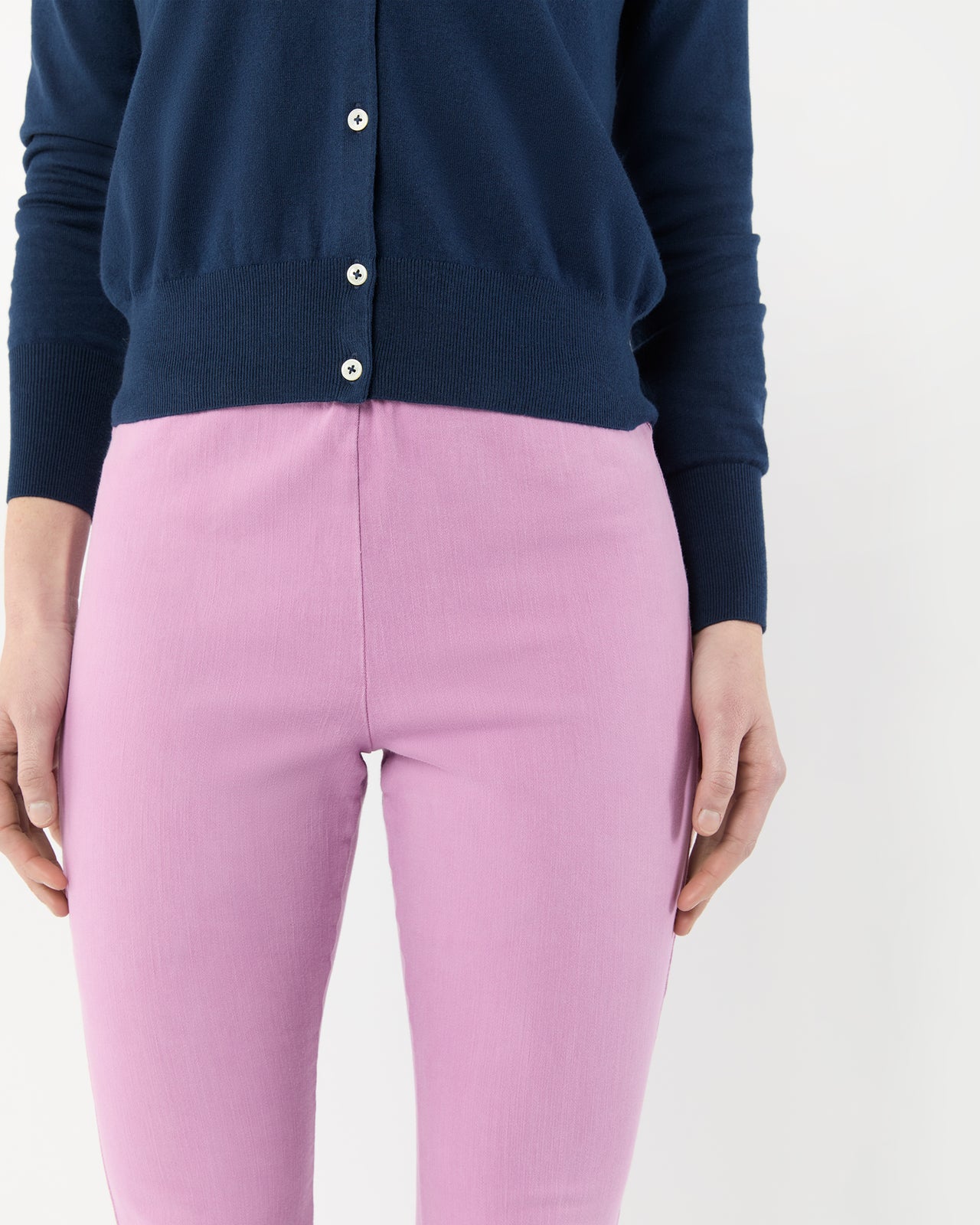 Faye Flare Cropped Pant in Orchid Stretch Twill