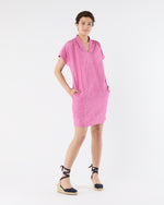 Load image into Gallery viewer, Libby Dress in Pink Sahara Linen
