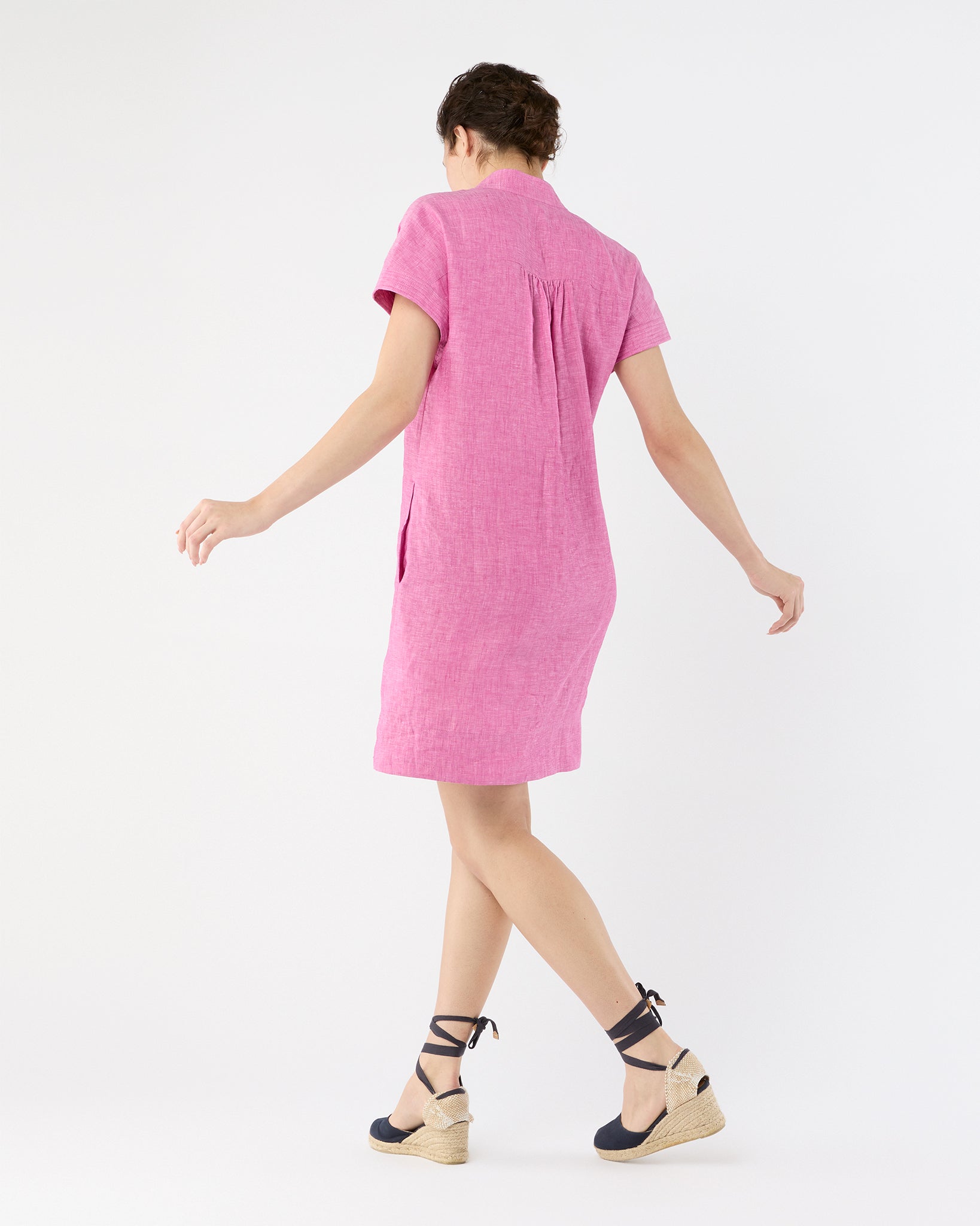 Libby Dress in Pink Sahara Linen