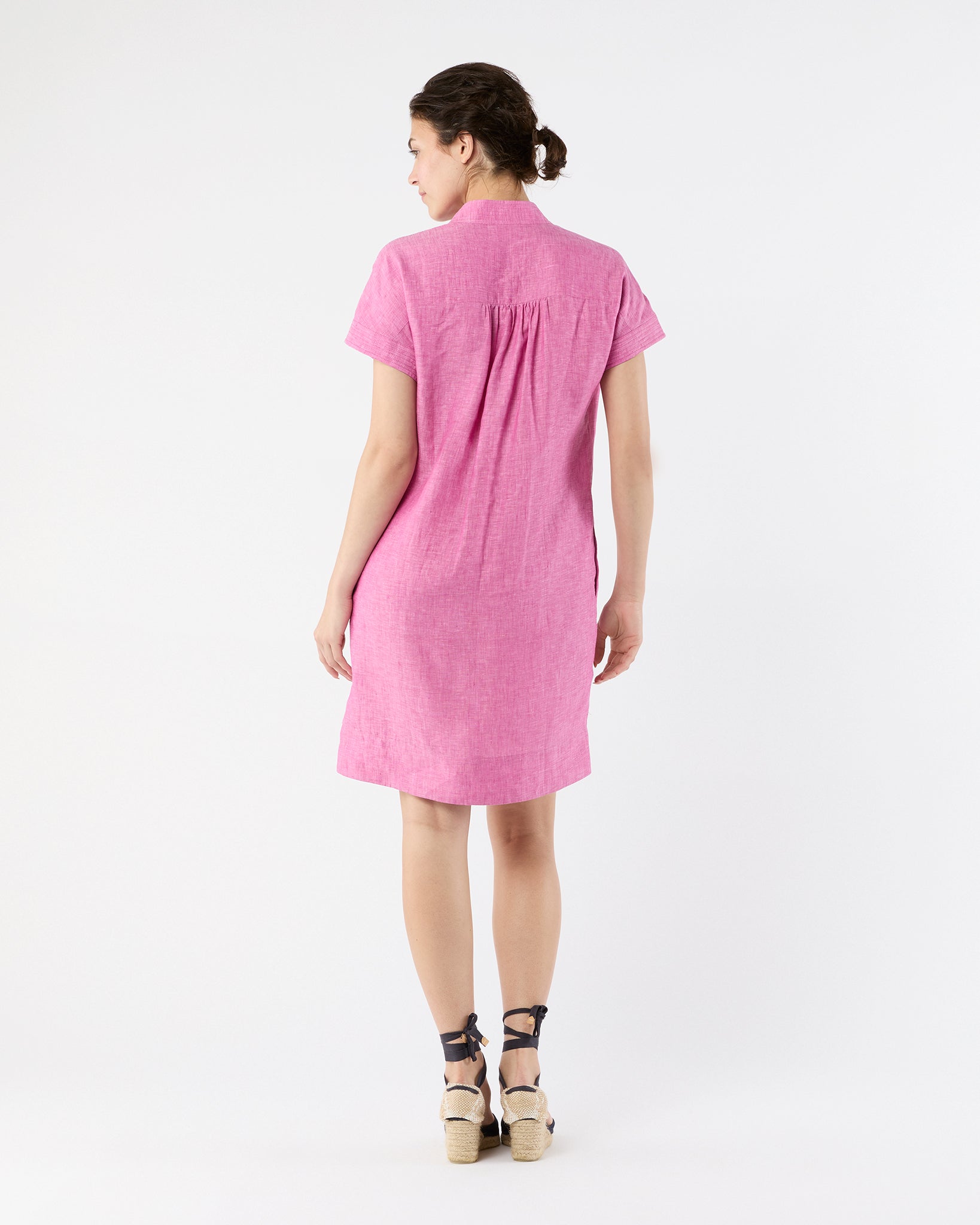 Libby Dress in Pink Sahara Linen