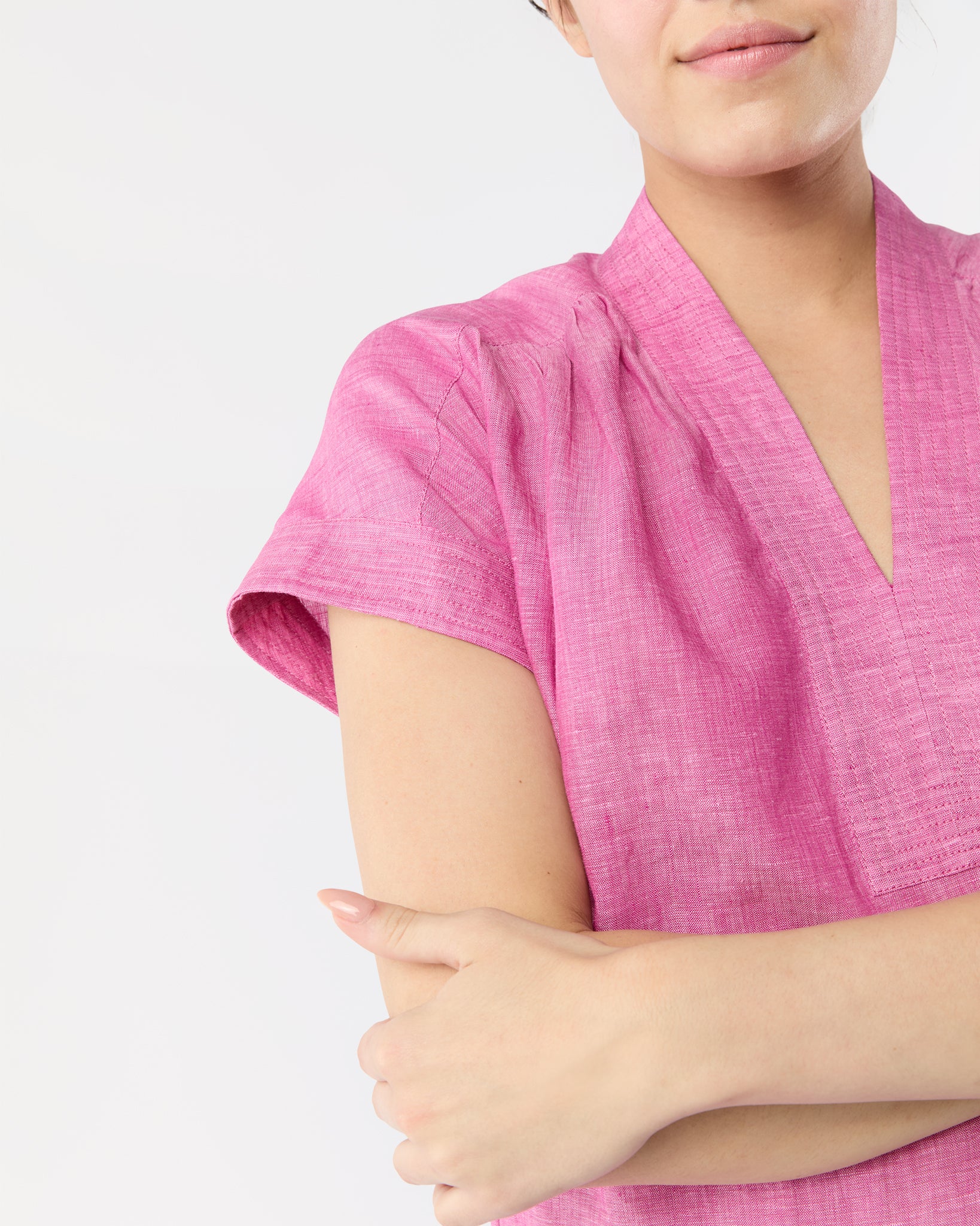 Libby Dress in Pink Sahara Linen