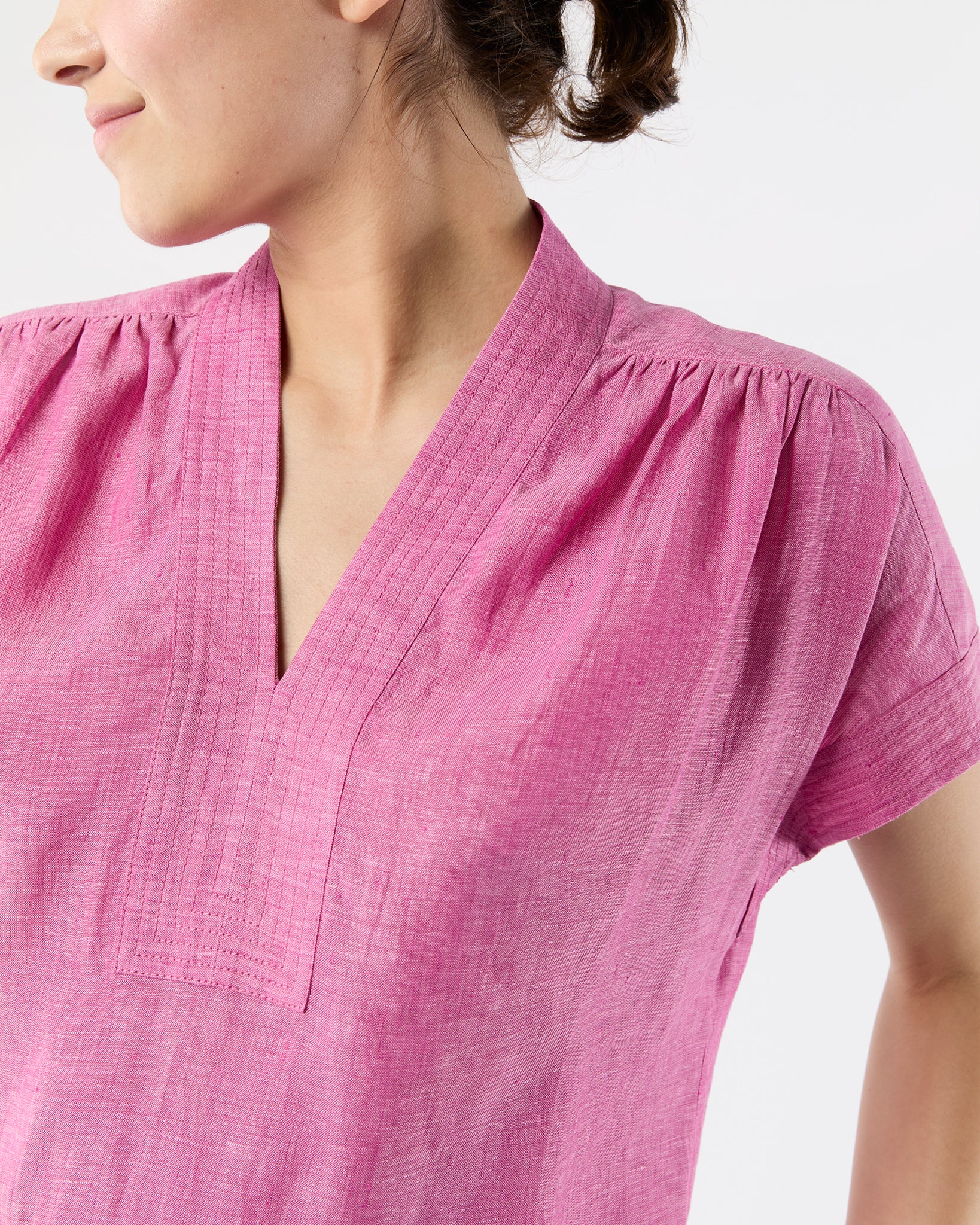 Libby Dress in Pink Sahara Linen