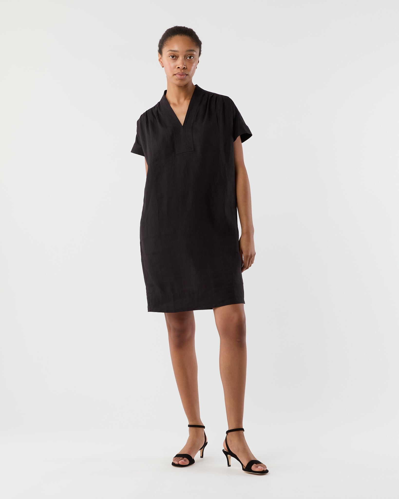 Libby Dress in Black Sahara Linen