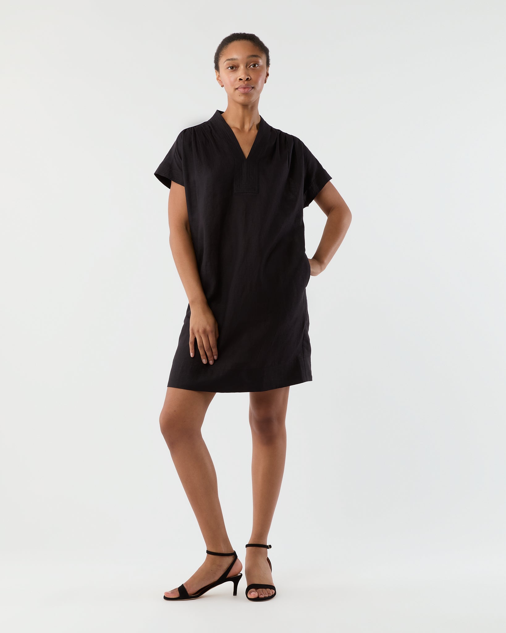 Libby Dress in Black Sahara Linen