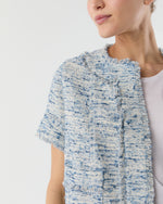 Load image into Gallery viewer, Short-Sleeved Chelsea Jacket in Blue Summer Tweed
