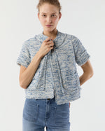 Load image into Gallery viewer, Short-Sleeved Chelsea Jacket in Blue Summer Tweed
