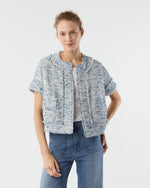 Load image into Gallery viewer, Short-Sleeved Chelsea Jacket in Blue Summer Tweed
