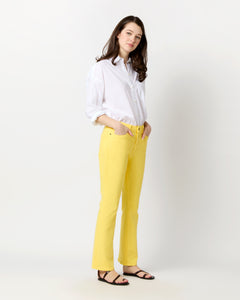 Flare Cropped 5-Pocket Jean in Lemon Zest Stretch Denim