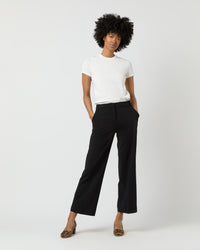 Frankie Cropped Pant in Black Bi-Stretch Tropical Wool