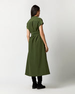 Load image into Gallery viewer, Gianna Maxi Shirtdress in Olive Cotton/Nylon Faille
