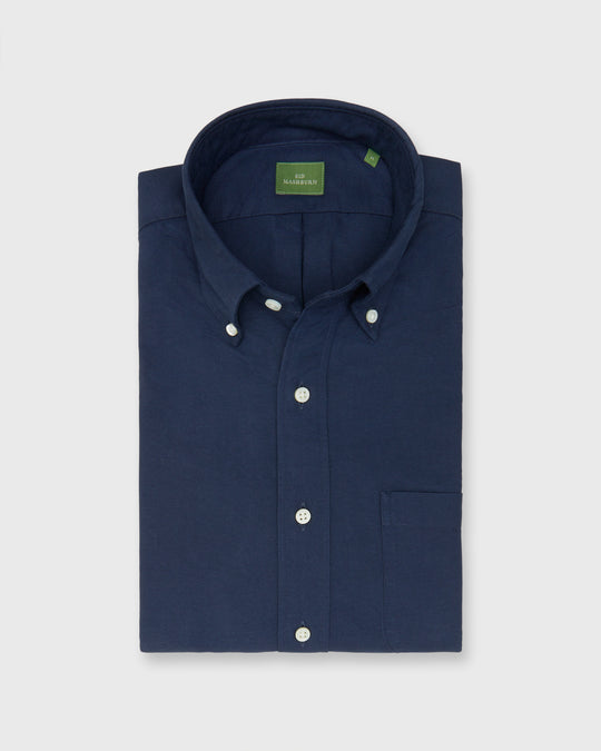 Button-Down Sport Shirt in Navy Oxford