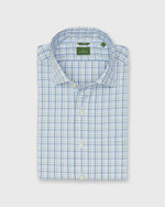 Load image into Gallery viewer, Slim-Fit Spread Collar Sport Shirt in Green/Blue Multi Check Poplin
