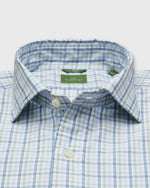 Load image into Gallery viewer, Slim-Fit Spread Collar Sport Shirt in Green/Blue Multi Check Poplin
