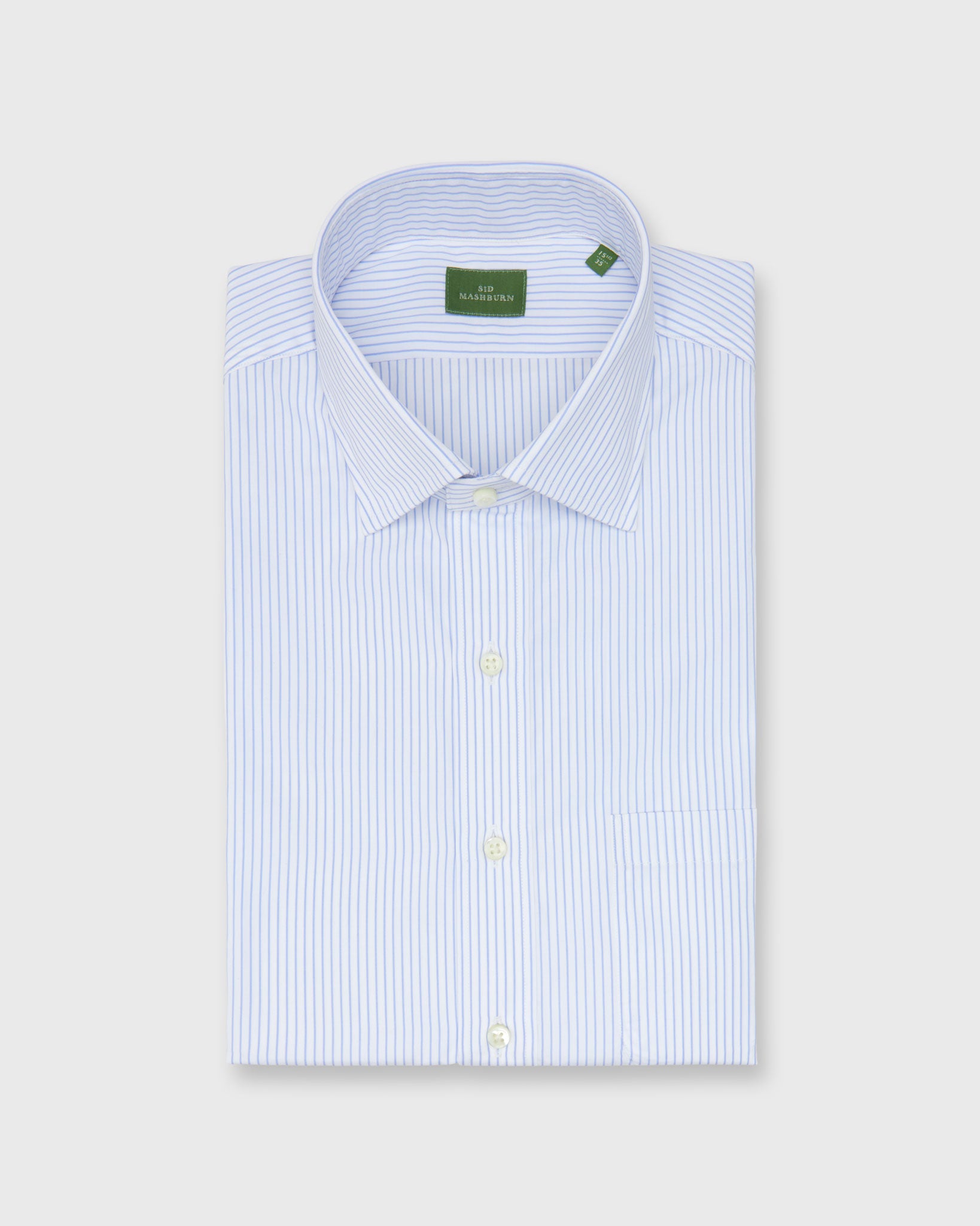 Spread Collar Dress Shirt in Dutch Pencil Stripe Poplin