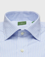 Load image into Gallery viewer, Spread Collar Dress Shirt in Sky/Blue Multi Stripe Poplin
