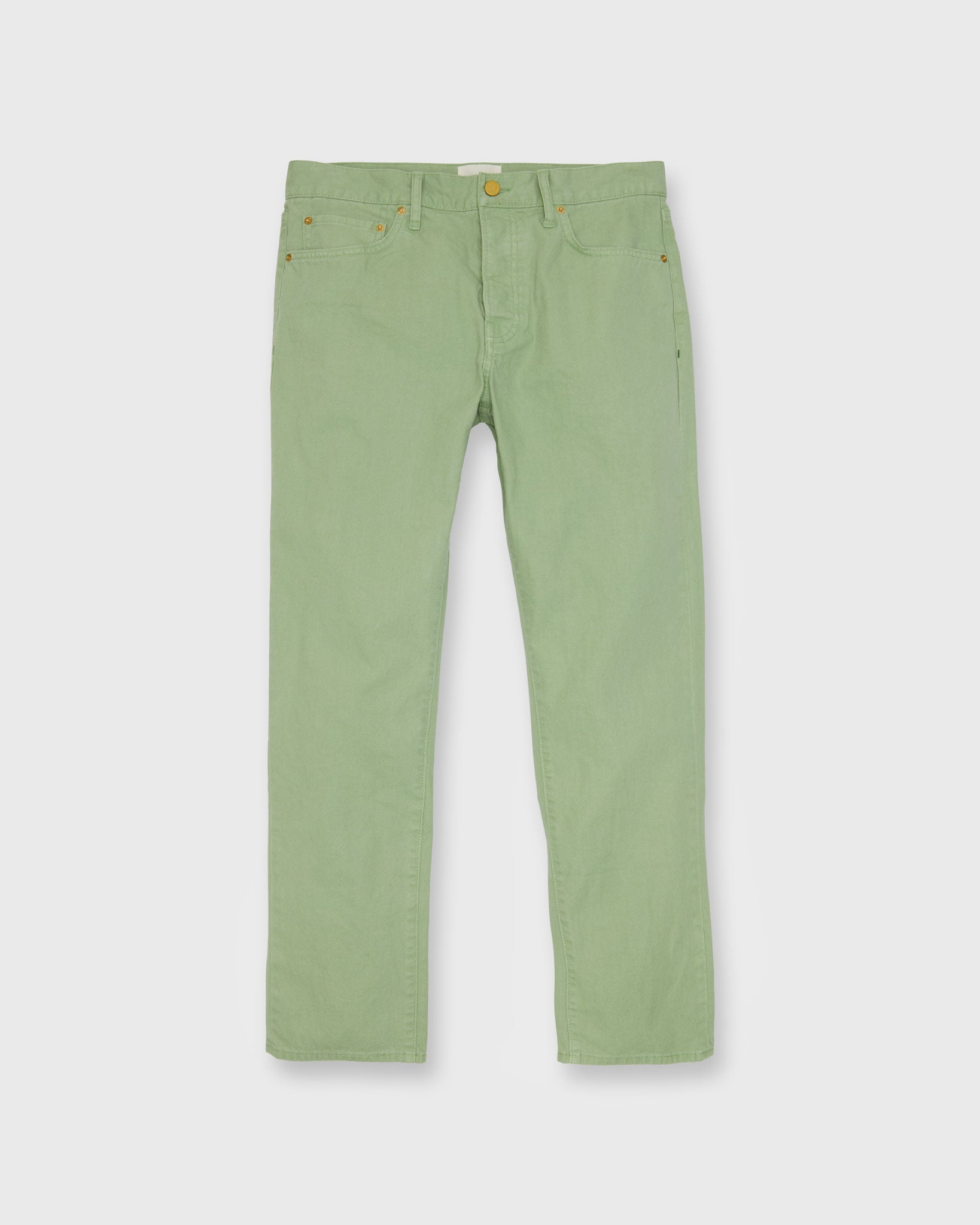 Slim Straight 5-Pocket Pant in Avocado Garment-Dyed Canvas