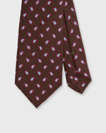 Load image into Gallery viewer, Silk Print Tie in Brown/Red/Sky Paisley
