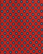 Load image into Gallery viewer, Silk Print Tie in Tomato/Navy/Bone Circle
