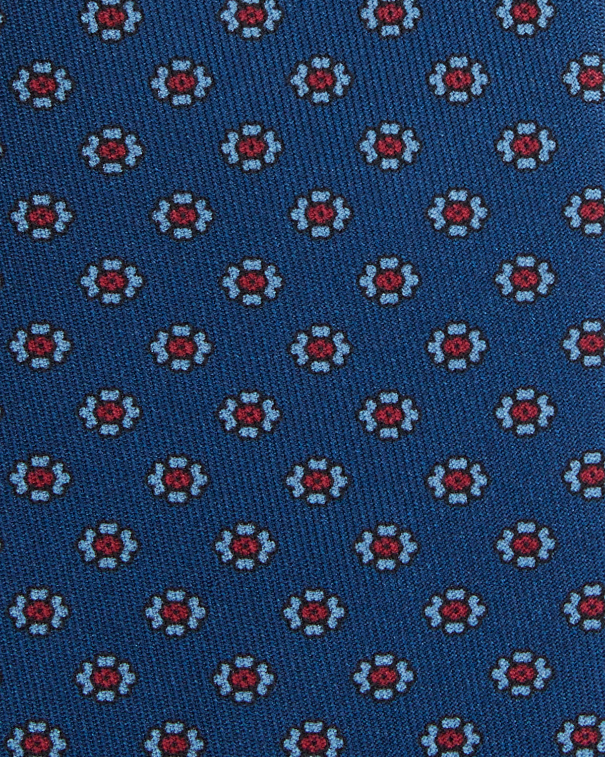 Silk Print Tie in Blue/Sky/Red Flower