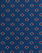 Load image into Gallery viewer, Silk Print Tie in Blue/Sky/Red Flower
