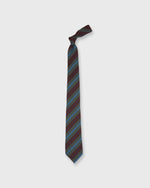 Load image into Gallery viewer, Wool Hopsack Tie in Burgundy/Olive/Glacier Stripe
